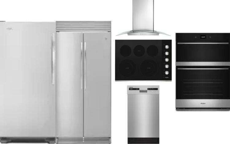 6 Piece Package Includes Refrigerator, Freezer, Cooktop, Wall Oven, Hood And Dishwasher