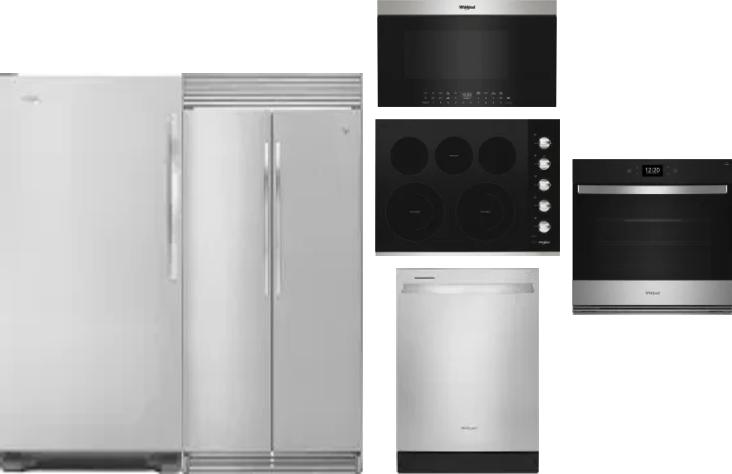 6 Piece Package Includes Refrigerator, Freezer, Cooktop, Wall Oven, Microwave And Dishwasher