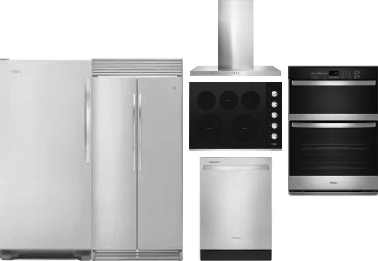 6 Piece Package Includes Refrigerator, Freezer, Cooktop, Wall Oven, Hood And Dishwasher