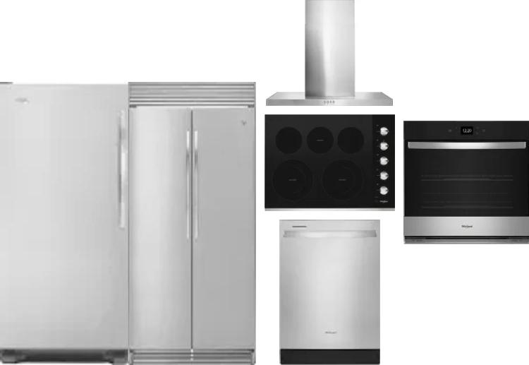 6 Piece Package Includes Refrigerator, Freezer, Cooktop, Wall Oven, Hood And Dishwasher
