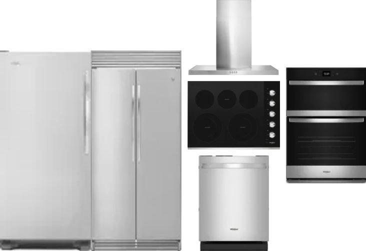 6 Piece Package Includes Refrigerator, Freezer, Cooktop, Wall Oven, Hood And Dishwasher
