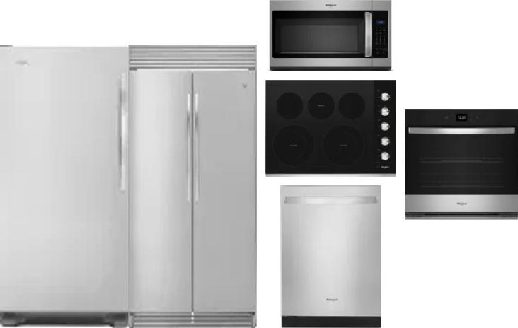 6 Piece Package Includes Refrigerator, Freezer, Cooktop, Wall Oven, Microwave And Dishwasher