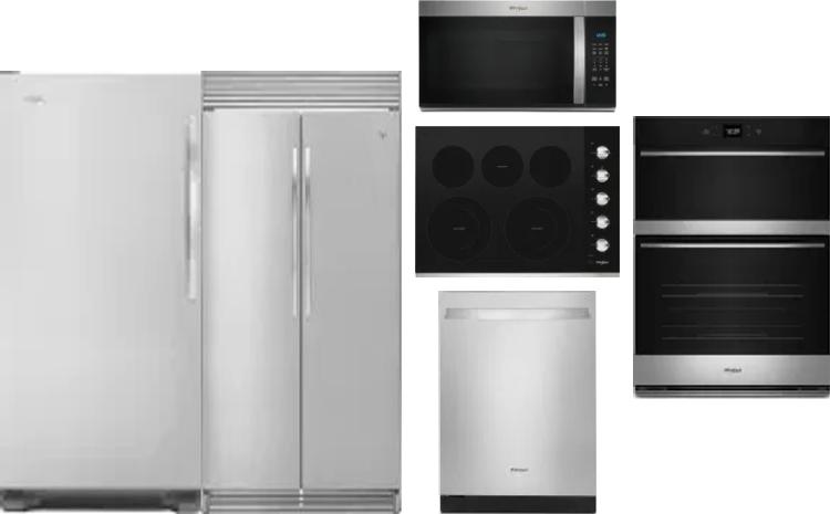 6 Piece Package Includes Refrigerator, Freezer, Cooktop, Wall Oven, Microwave And Dishwasher