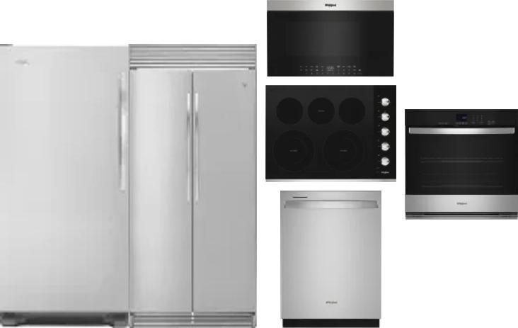 6 Piece Package Includes Refrigerator, Freezer, Cooktop, Wall Oven, Microwave And Dishwasher