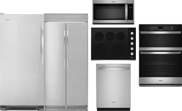 6 Piece Package Includes Refrigerator, Freezer, Cooktop, Wall Oven, Microwave And Dishwasher