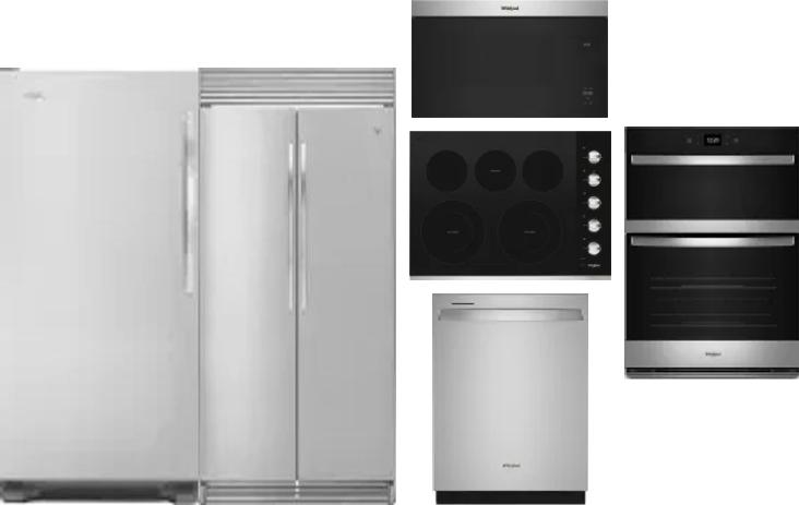 6 Piece Package Includes Refrigerator, Freezer, Cooktop, Wall Oven, Microwave And Dishwasher