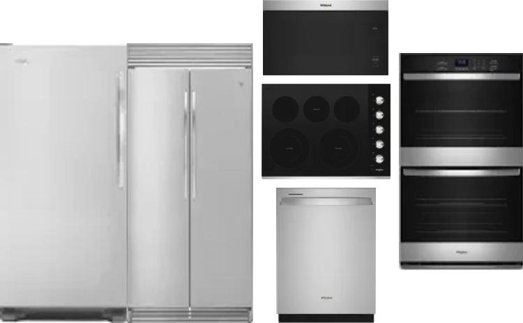 6 Piece Package Includes Refrigerator, Freezer, Cooktop, Wall Oven, Microwave And Dishwasher