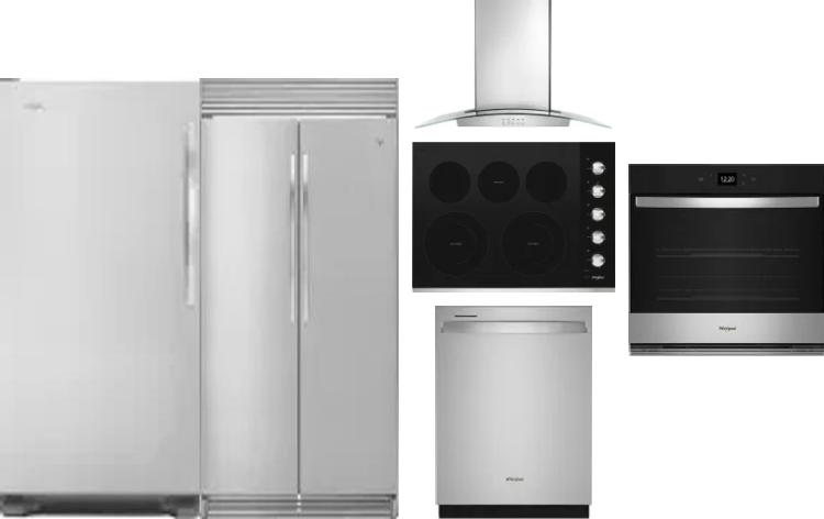 6 Piece Package Includes Refrigerator, Freezer, Cooktop, Wall Oven, Hood And Dishwasher
