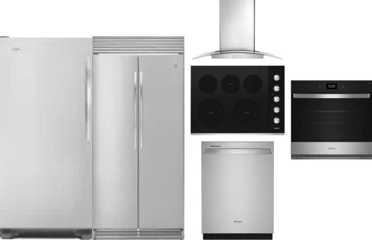6 Piece Package Includes Refrigerator, Freezer, Cooktop, Wall Oven, Hood And Dishwasher