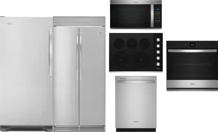 6 Piece Package Includes Refrigerator, Freezer, Cooktop, Wall Oven, Microwave And Dishwasher