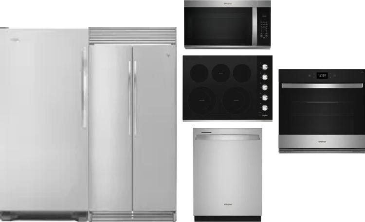6 Piece Package Includes Refrigerator, Freezer, Cooktop, Wall Oven, Microwave And Dishwasher