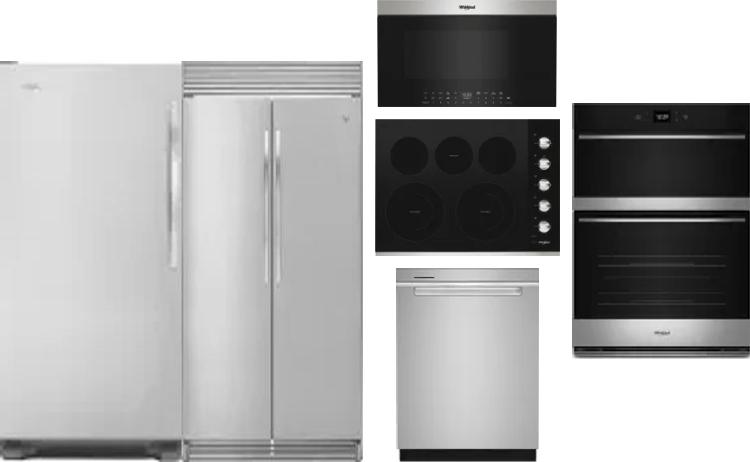6 Piece Package Includes Refrigerator, Freezer, Cooktop, Wall Oven, Microwave And Dishwasher