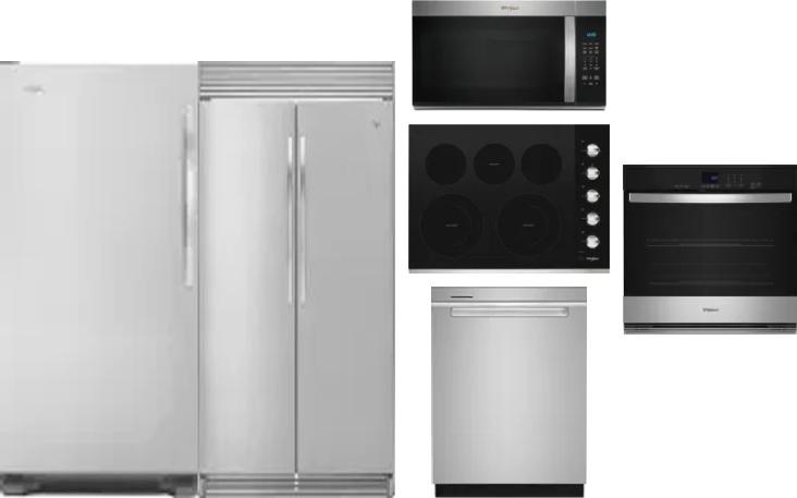 6 Piece Package Includes Refrigerator, Freezer, Cooktop, Wall Oven, Microwave And Dishwasher