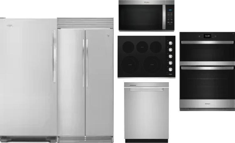 6 Piece Package Includes Refrigerator, Freezer, Cooktop, Wall Oven, Microwave And Dishwasher