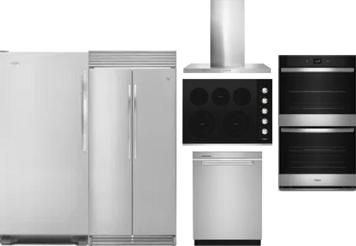 6 Piece Package Includes Refrigerator, Freezer, Cooktop, Wall Oven, Hood And Dishwasher