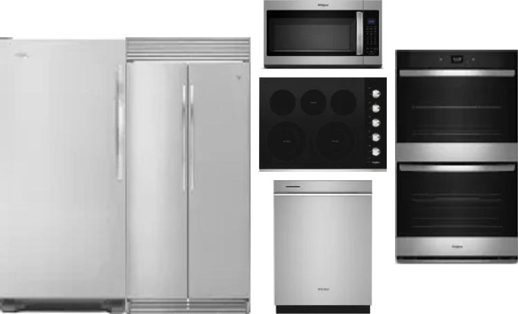 6 Piece Package Includes Refrigerator, Freezer, Cooktop, Wall Oven, Microwave And Dishwasher