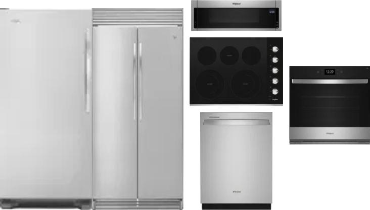 6 Piece Package Includes Refrigerator, Freezer, Cooktop, Wall Oven, Microwave And Dishwasher