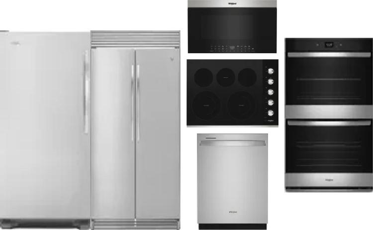6 Piece Package Includes Refrigerator, Freezer, Cooktop, Wall Oven, Microwave And Dishwasher