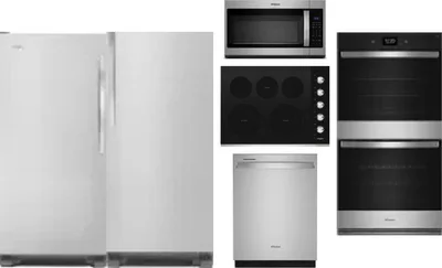 6 Piece Package Includes Refrigerator, Freezer, Cooktop, Wall Oven, Microwave And Dishwasher