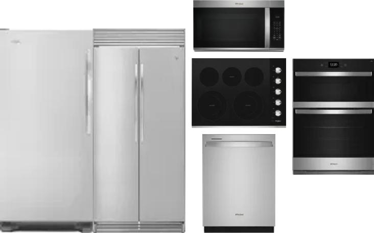 6 Piece Package Includes Refrigerator, Freezer, Cooktop, Wall Oven, Microwave And Dishwasher