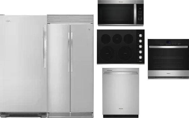 6 Piece Package Includes Refrigerator, Freezer, Cooktop, Wall Oven, Microwave And Dishwasher