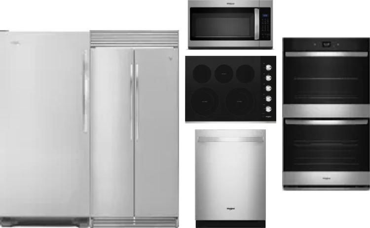 6 Piece Package Includes Refrigerator, Freezer, Cooktop, Wall Oven, Microwave And Dishwasher