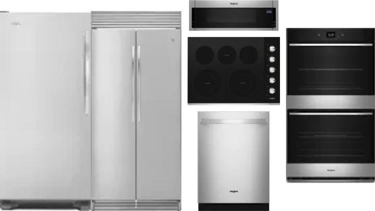 6 Piece Package Includes Refrigerator, Freezer, Cooktop, Wall Oven, Microwave And Dishwasher