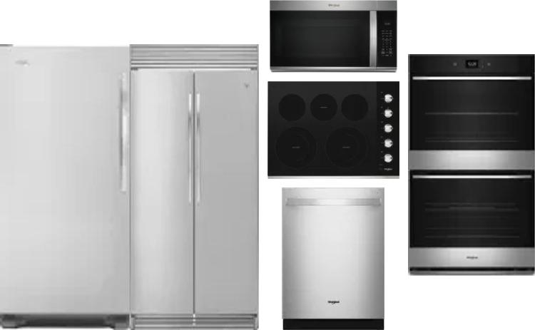 6 Piece Package Includes Refrigerator, Freezer, Cooktop, Wall Oven, Microwave And Dishwasher