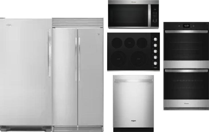 6 Piece Package Includes Refrigerator, Freezer, Cooktop, Wall Oven, Microwave And Dishwasher