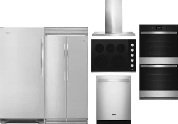 6 Piece Package Includes Refrigerator, Freezer, Cooktop, Wall Oven, Hood And Dishwasher