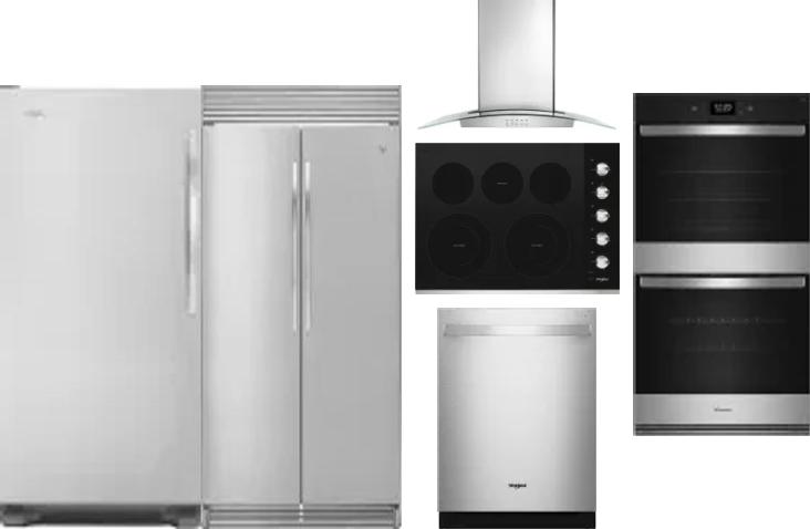 6 Piece Package Includes Refrigerator, Freezer, Cooktop, Wall Oven, Hood And Dishwasher