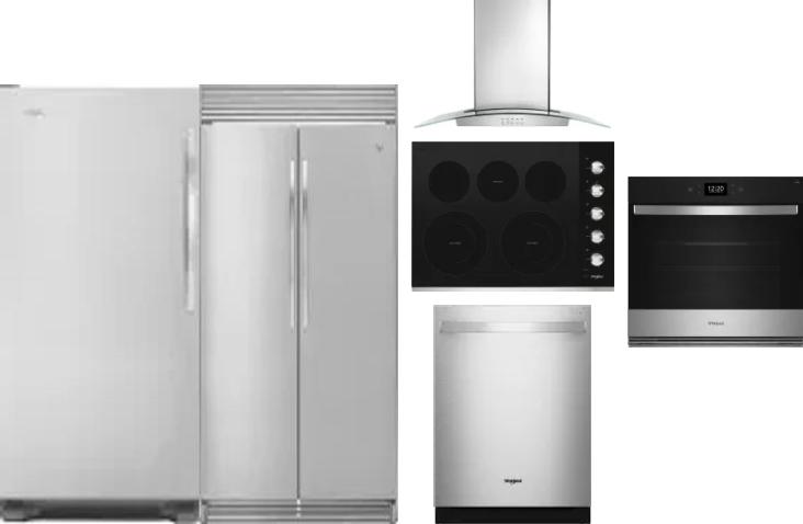 6 Piece Package Includes Refrigerator, Freezer, Cooktop, Wall Oven, Hood And Dishwasher