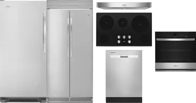 6 Piece Package Includes Refrigerator, Freezer, Cooktop, Wall Oven, Hood And Dishwasher