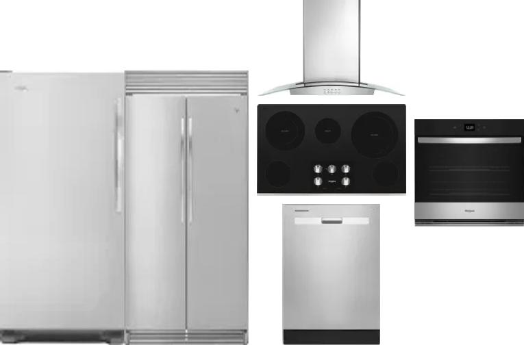 6 Piece Package Includes Refrigerator, Freezer, Cooktop, Wall Oven, Hood And Dishwasher