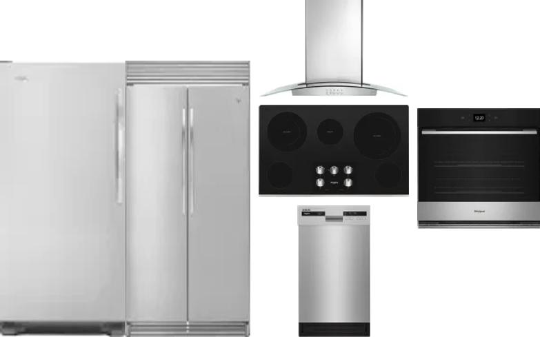 6 Piece Package Includes Refrigerator, Freezer, Cooktop, Wall Oven, Hood And Dishwasher