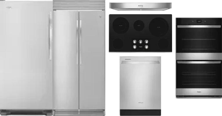 6 Piece Package Includes Refrigerator, Freezer, Cooktop, Wall Oven, Hood And Dishwasher