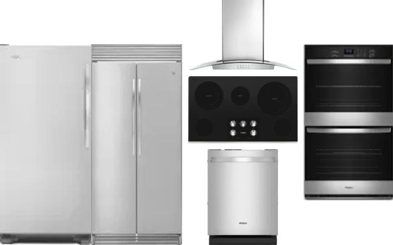 6 Piece Package Includes Refrigerator, Freezer, Cooktop, Wall Oven, Hood And Dishwasher