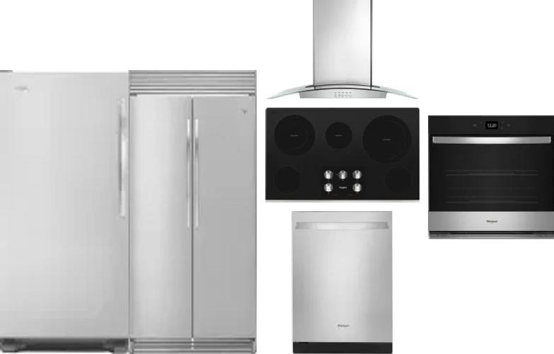 6 Piece Package Includes Refrigerator, Freezer, Cooktop, Wall Oven, Hood And Dishwasher