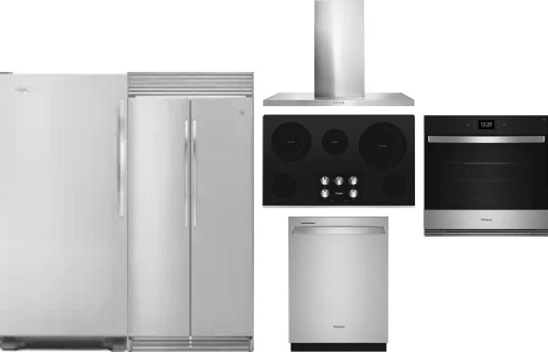 6 Piece Package Includes Refrigerator, Freezer, Cooktop, Wall Oven, Hood And Dishwasher
