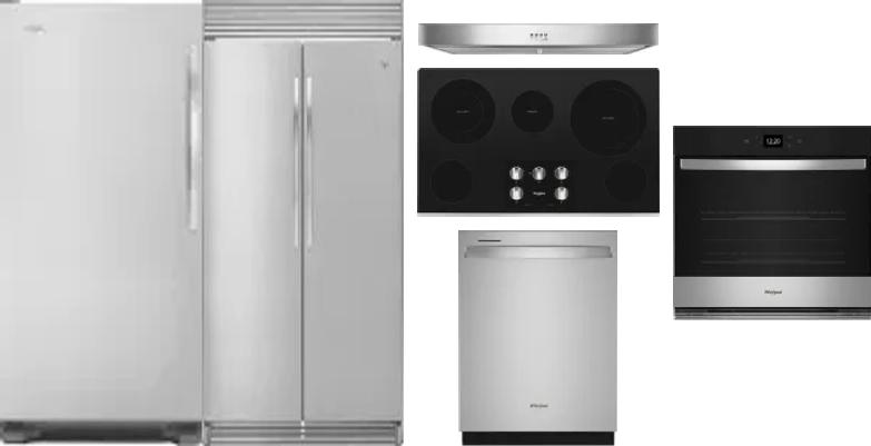 6 Piece Package Includes Refrigerator, Freezer, Cooktop, Wall Oven, Hood And Dishwasher