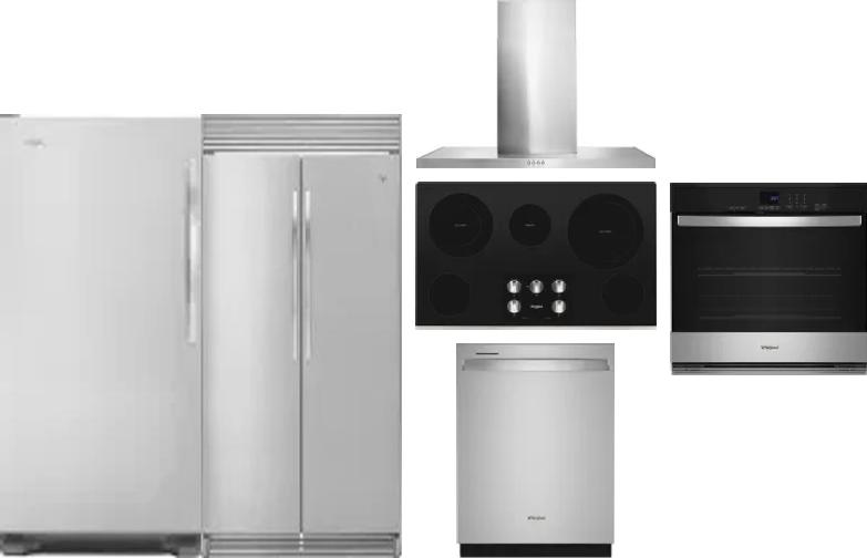 6 Piece Package Includes Refrigerator, Freezer, Cooktop, Wall Oven, Hood And Dishwasher
