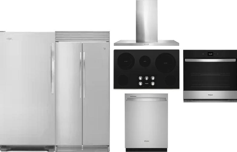 6 Piece Package Includes Refrigerator, Freezer, Cooktop, Wall Oven, Hood And Dishwasher