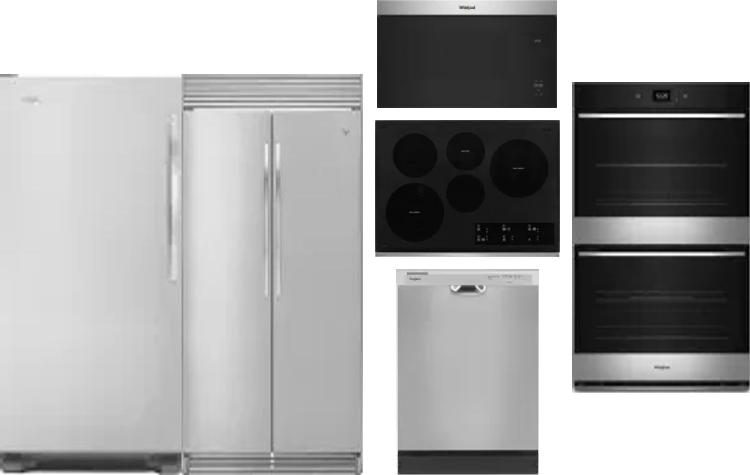 6 Piece Package Includes Refrigerator, Freezer, Cooktop, Wall Oven, Microwave And Dishwasher