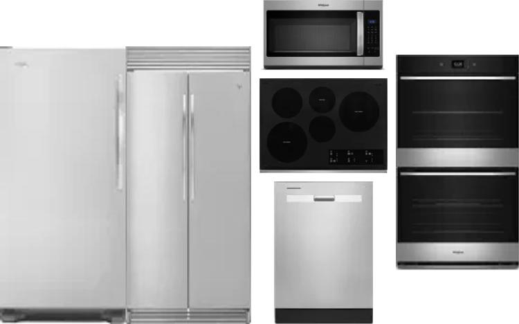 6 Piece Package Includes Refrigerator, Freezer, Cooktop, Wall Oven, Microwave And Dishwasher