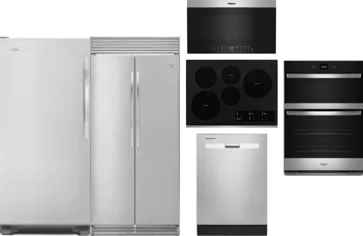 6 Piece Package Includes Refrigerator, Freezer, Cooktop, Wall Oven, Microwave And Dishwasher
