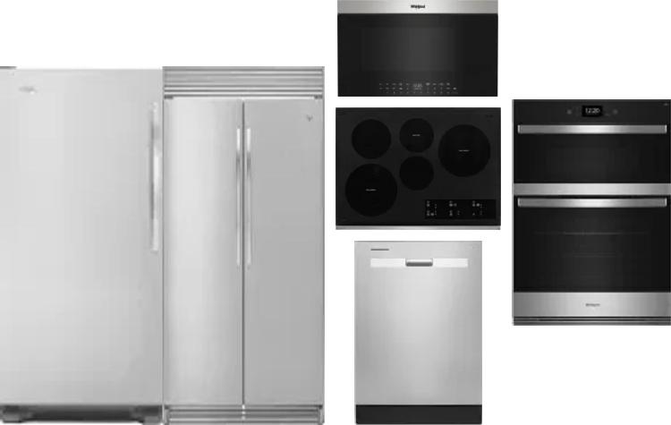 6 Piece Package Includes Refrigerator, Freezer, Cooktop, Wall Oven, Microwave And Dishwasher