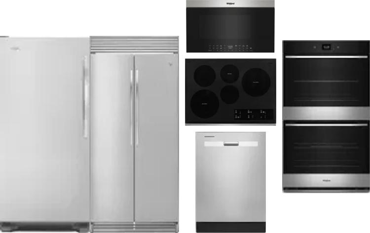 6 Piece Package Includes Refrigerator, Freezer, Cooktop, Wall Oven, Microwave And Dishwasher