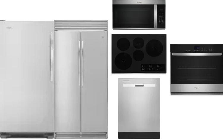 6 Piece Package Includes Refrigerator, Freezer, Cooktop, Wall Oven, Microwave And Dishwasher