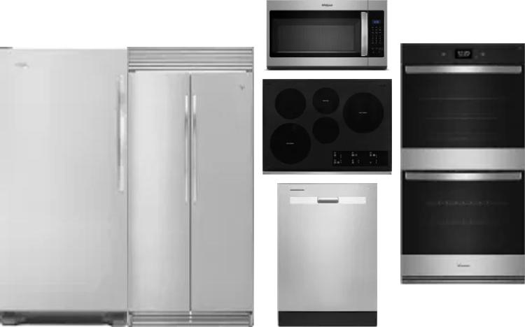 6 Piece Package Includes Refrigerator, Freezer, Cooktop, Wall Oven, Microwave And Dishwasher