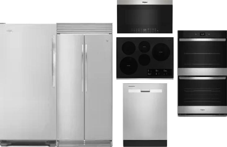 6 Piece Package Includes Refrigerator, Freezer, Cooktop, Wall Oven, Microwave And Dishwasher